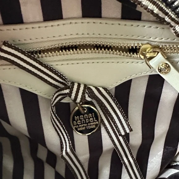 Henri Bendel Purple satin bag with Navy Blue and silver accents - Picture 2 of 16